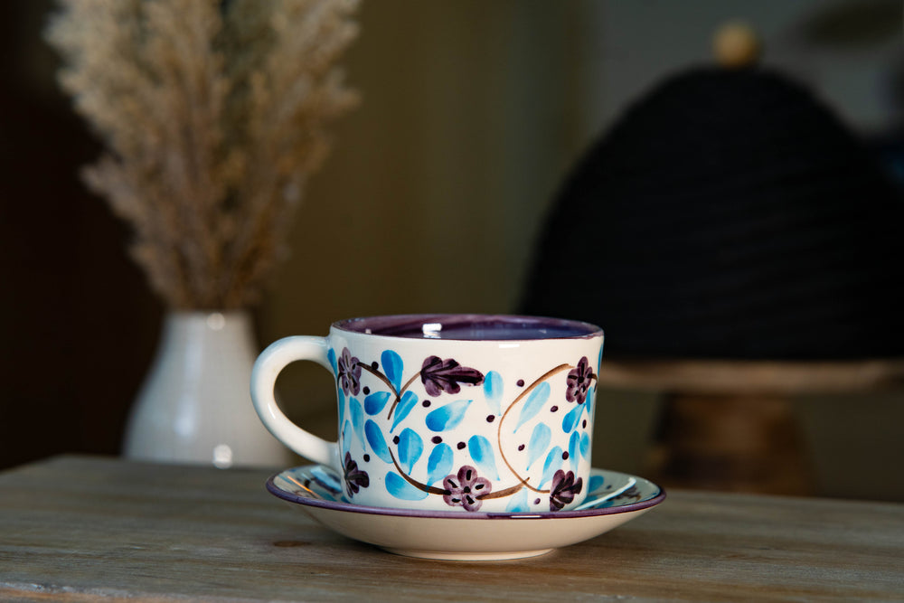 CFS Coffee Mug: BERRENJENA/CELESTE CLASIC