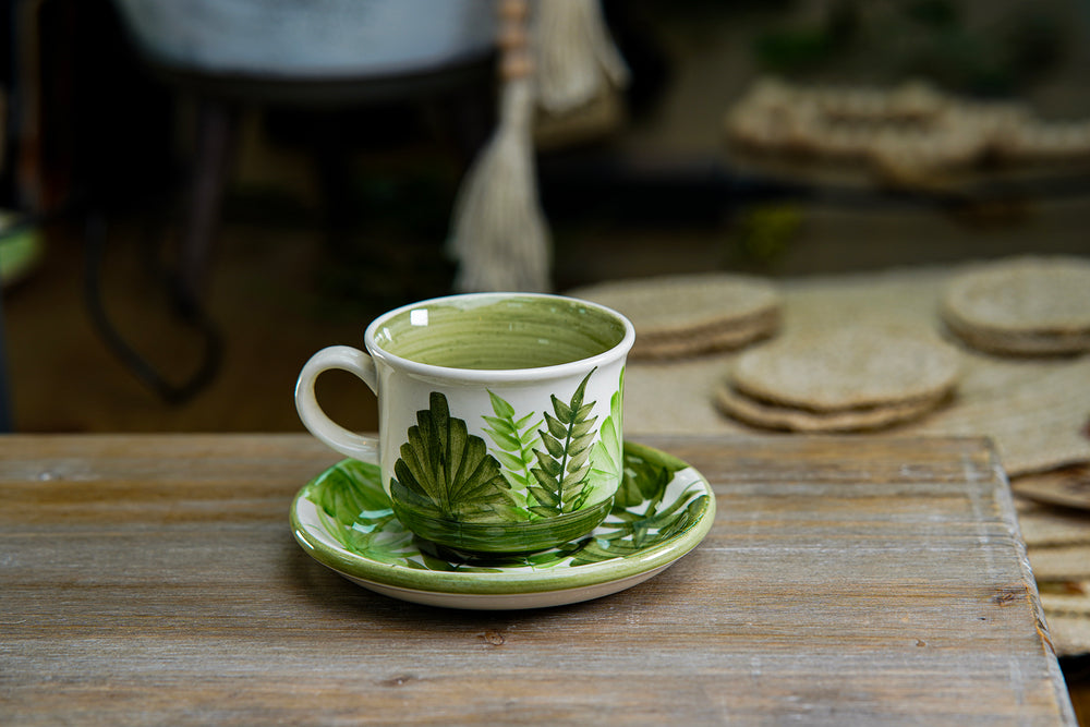 CFS - Medium Artisan Mug – Green Botanical Design