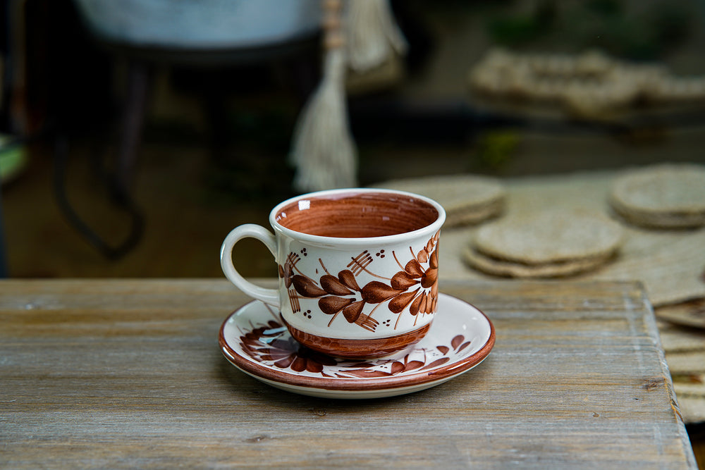 CFS - Medium Artisan Mug – Terracotta Floral Design
