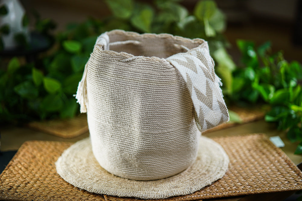 Handmade Minimalist Beige Bag