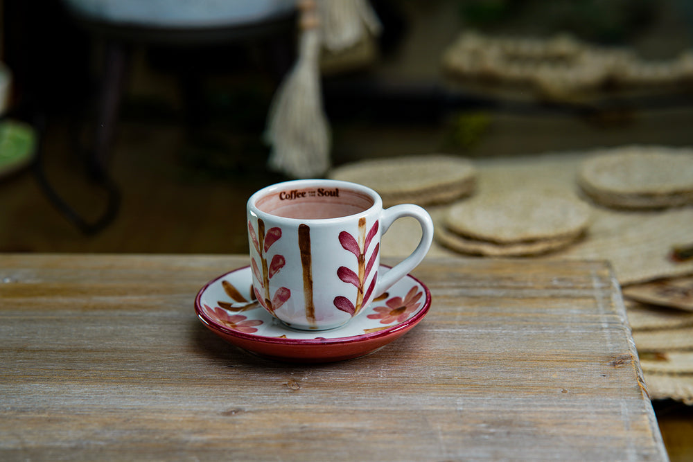 CFS - Small Artisan Mug – Terracotta Floral Design