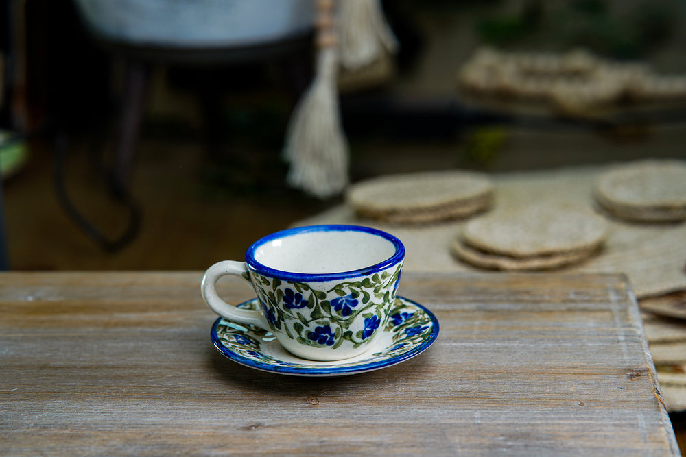 CFS - Small Artisan Mug – Classic Blue Floral Design