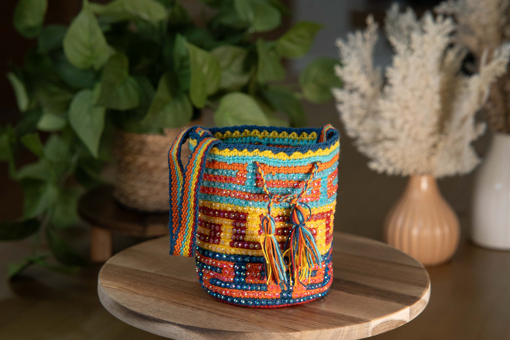 HANDMADE WAYUU COLOMBIAN BAG - SMALL #014