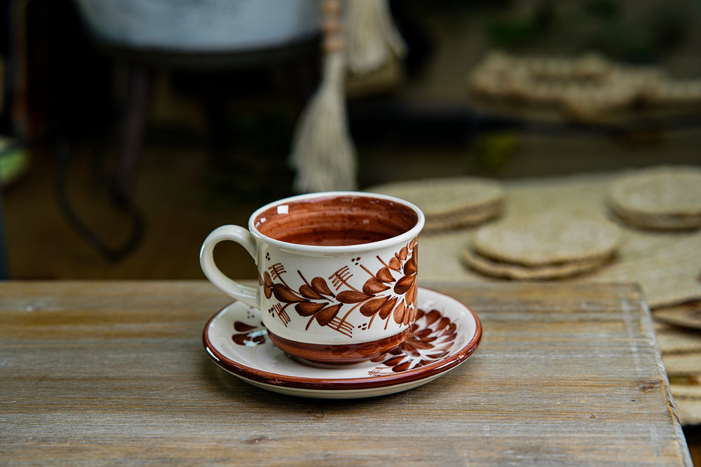 CFS - Medium Artisan Mug – Terracotta Floral Design