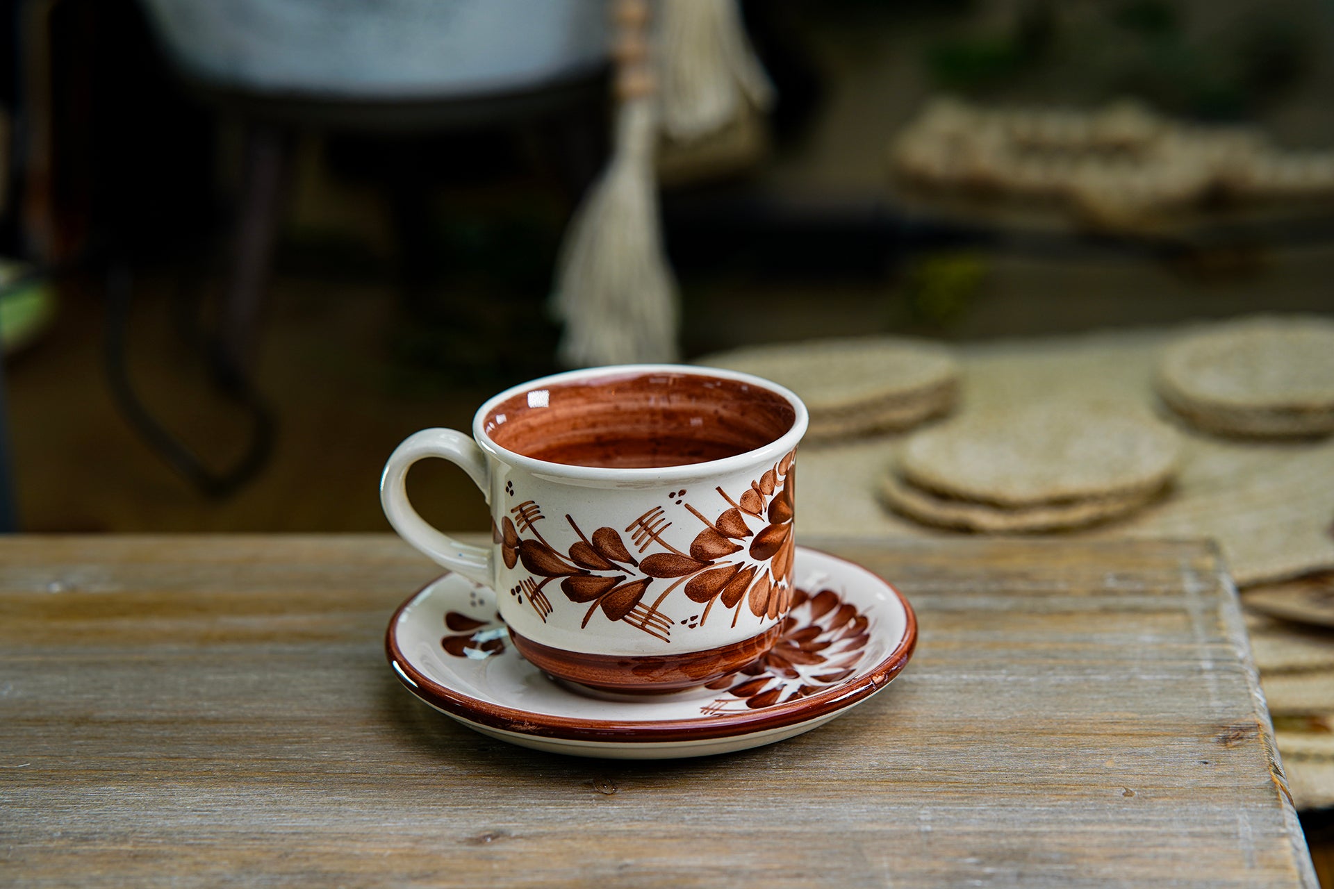 CFS - Medium Artisan Mug – Terracotta Floral Design