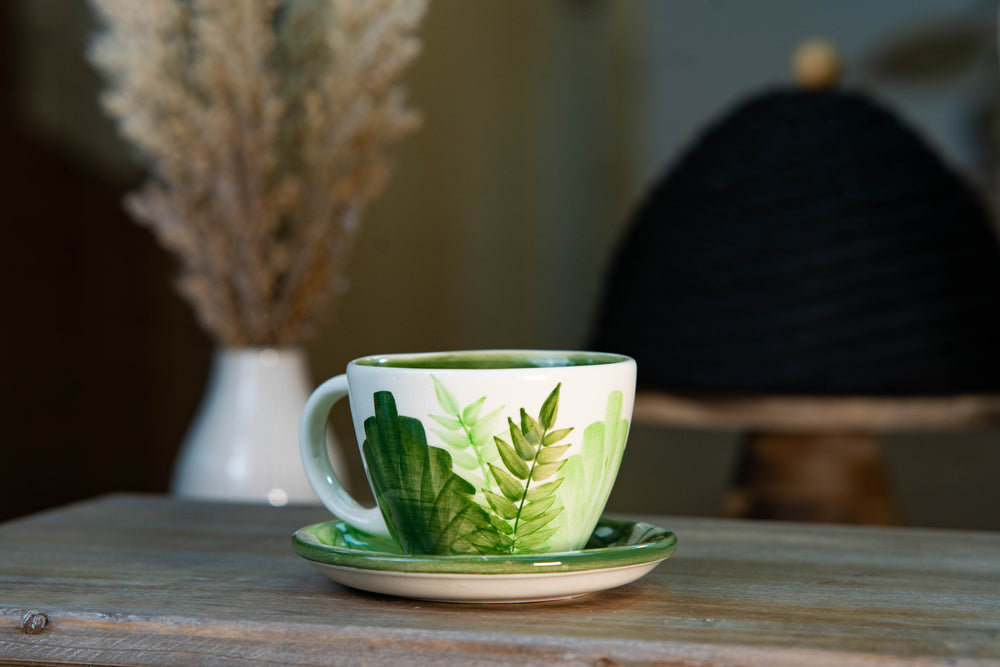 CFS Coffee Mug: RAMAS/HOJAS - GREEN MUG - CONICAL