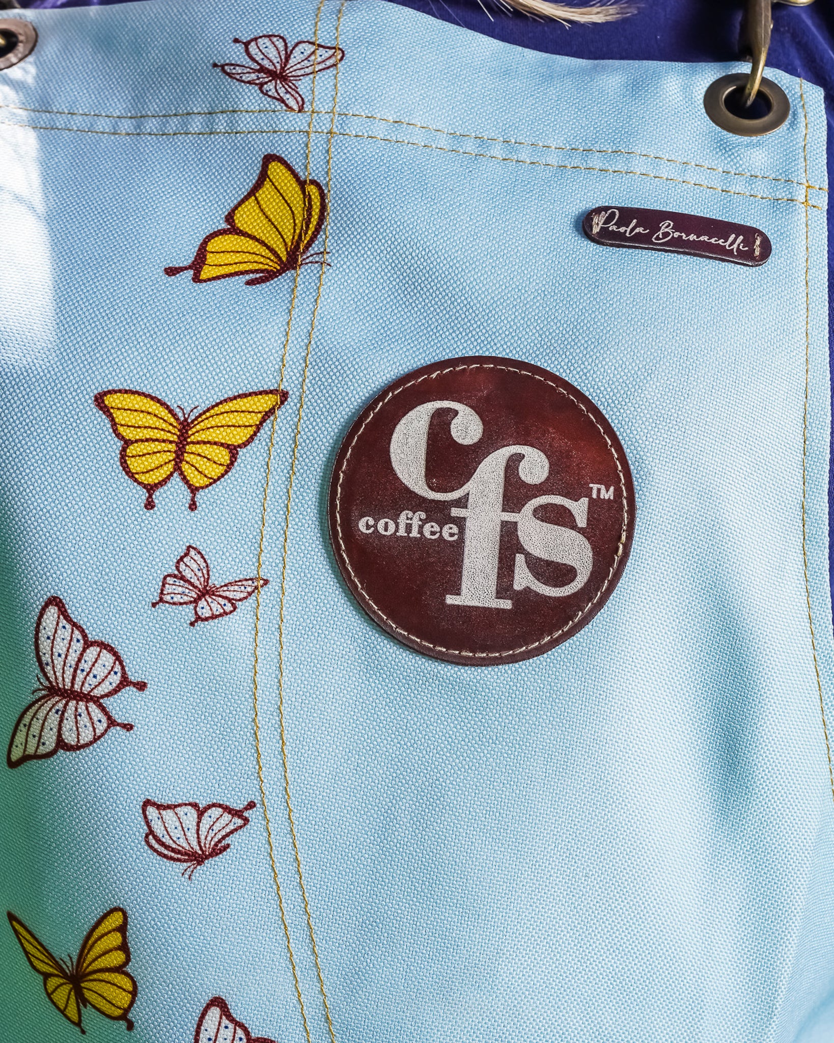 CFS Colombian Apron (Butterflies - Sky Blue)