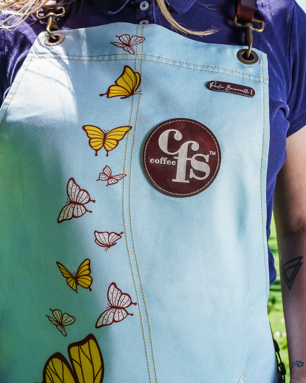 CFS Colombian Apron (Butterflies - Sky Blue)